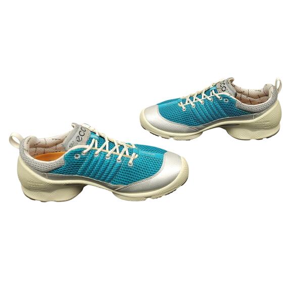 Ecco Biom Train Women’s Sz 9 EU 40 Natural Motion Training Shoes White Gray Teal - Picture 2 of 16